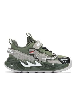BULL BOYS Παιδικά Sneakers με ΦΩΤΑΚΙΑ DNAL5280-VE01 T-REX VERDE - ΧΑΚΙ