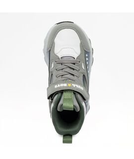 BULL BOYS Παιδικά Μποτάκια με ΦΩΤΑΚΙΑ DNAL5287-GRBI OCCHIOSAURO GRIGIO/BIANCO - ΓΚΡΙ
