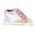 Falcotto Παιδικά Ανατομικά Μποτάκια Shin zip. eco calf perf./canvas white-pink-peach - ΠΟΛΥΧΡΩΜΟ