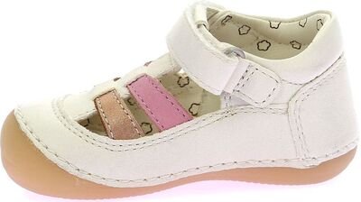 Kickers Δερμάτινα Ανατομικά Παπουτσοπέδιλα Pre-Walk Sushy blanc casse rose or 1201852-10-0-33 - ΛΕΥΚΟ