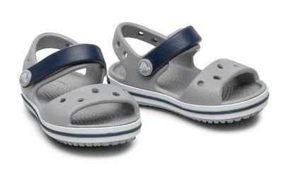CROCS Παιδικά Πέδιλα Θαλάσσης Crocband Sandal 12856-01U light grey/navy - ΓΚΡΙ