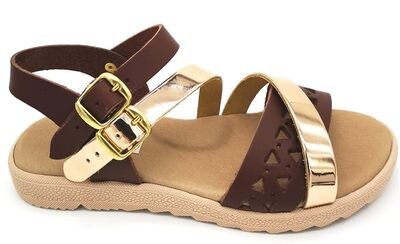 ABY Shoes Aby186-καφέ/μπρονζέ