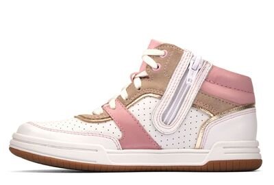 Clarks Fawn Peak light pink leather 26159004 - ΡΟΖ/ΛΕΥΚΟ