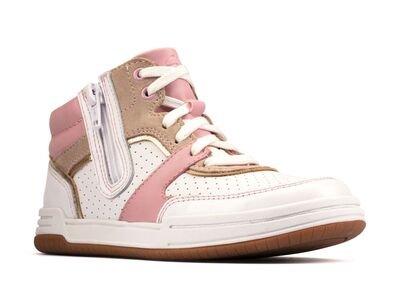 Clarks Fawn Peak light pink leather 26159004 - ΡΟΖ/ΛΕΥΚΟ