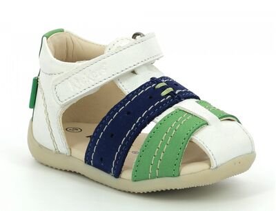 Kickers Bigbazar-2 785422-10-32 white blue green - ΛΕΥΚΟ