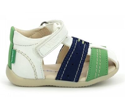 Kickers Bigbazar-2 785422-10-32 white blue green - ΛΕΥΚΟ