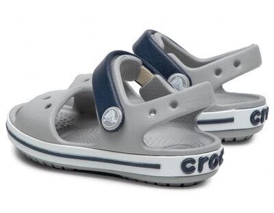 CROCS Παιδικά Πέδιλα Θαλάσσης Crocband Sandal 12856-01U light grey/navy - ΓΚΡΙ