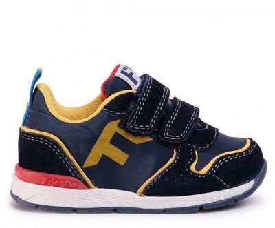 Falcotto Hack VL velour/nylon navy-giallo - ΜΠΛΕ