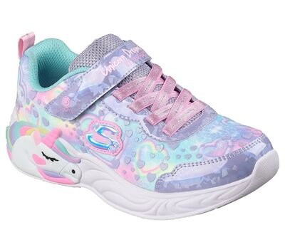 SKECHERS Παιδικά Sneakers με ΦΩΤΑΚΙΑ Heart sparkles pink sparkle mesh 303063L-LVMT - ΠΟΛΥΧΡΩΜΟ