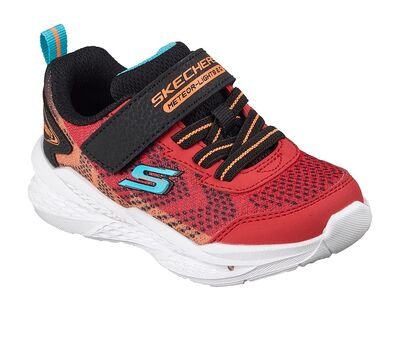 SKECHERS Παιδικά Sneakers με ΦΩΤΑΚΙΑ Meteor-Lights 2.0 velcro lights 401490N-RDBK - ΚΟΚΚΙΝΟ
