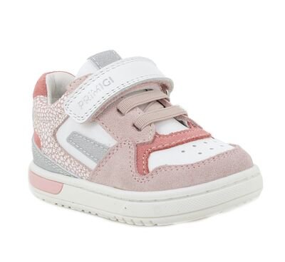PRIMIGI Παιδικά Ανατομικά Δερμάτινα Sneakers 1407000 bianco/baby pink - ΡΟΖ