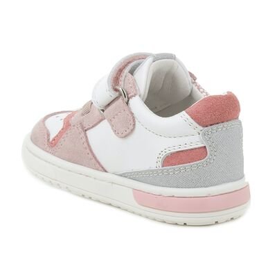 PRIMIGI Παιδικά Ανατομικά Δερμάτινα Sneakers 1407000 bianco/baby pink - ΡΟΖ