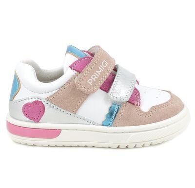 PRIMIGI Παιδικά Ανατομικά Δερμάτινα Sneakers 1407100 bianco/argento - ΛΕΥΚΟ/ΠΟΛΥΧΡΩΜΟ