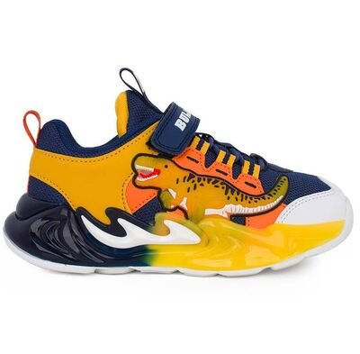 BULL BOYS Παιδικά Sneakers με ΦΩΤΑΚΙΑ DNAL5118-BLGI JURASSIC REX BLU/GIALLO - ΜΠΛΕ/ΚΙΤΡΙΝΟ