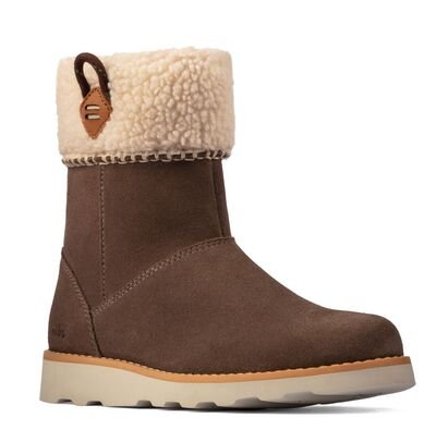 Clarks Crown Loop K walnut suede 26162081 - ΚΑΦΕ