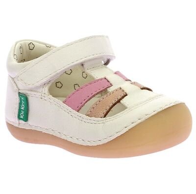 Kickers Δερμάτινα Ανατομικά Παπουτσοπέδιλα Pre-Walk Sushy blanc casse rose or 1201852-10-0-33 - ΛΕΥΚΟ