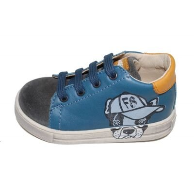 Falcotto Nino velour/nappa spazz. antracite denim-zucca