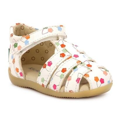 Kickers Δερμάτινα Ανατομικά Παπουτσοπέδιλα 895397-10-33 Bigflo-2 blanc rouge - ΛΕΥΚΟ