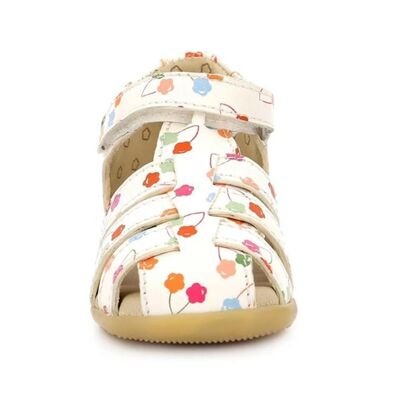 Kickers Δερμάτινα Ανατομικά Παπουτσοπέδιλα 895397-10-33 Bigflo-2 blanc rouge - ΛΕΥΚΟ