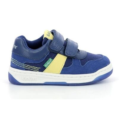 Kickers Παιδικά Ανατομικά Sneakers 910863-30-53 Kalido bleu marine jaune - ΜΠΛΕ