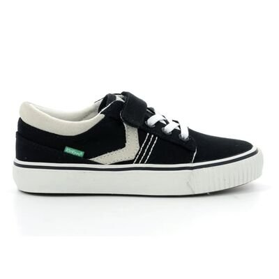 Kickers Παιδικά Πάνινα Ανατομικά Sneakers 960240-30-81 Kickslidi noir blanc - ΜΑΥΡΟ