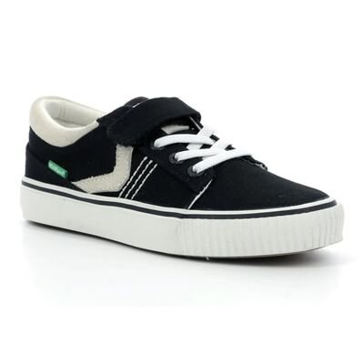 Kickers Παιδικά Πάνινα Ανατομικά Sneakers 960240-30-81 Kickslidi noir blanc - ΜΑΥΡΟ