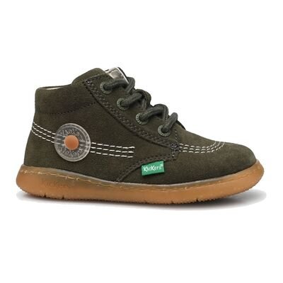 Kickers Παιδικά Δερμάτινα Ανατομικά Μποτάκια Kickbubbly kaki 947540-10-20 - ΧΑΚΙ