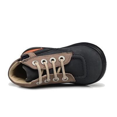 Kickers Παιδικά Δερμάτινα Ανατομικά Μποτάκια Kickiconic marine taupe orange 961610-10-103 - ΜΠΛΕ