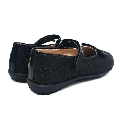 Ricco Mondo Παιδικές Ανατομικές Μπαλαρίνες 1782-ΜΑΥΡΟ GLITTER