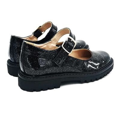 Ricco Mondo Παιδικές Ανατομικές Δίσολες Μπαλαρίνες 1789-ΜΑΥΡΟ METAL