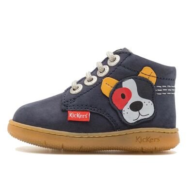 Kickers Παιδικά Δερμάτινα Ανατομικά Μποτάκια Kickbillista marine chien 947592-10-103 - ΜΠΛΕ