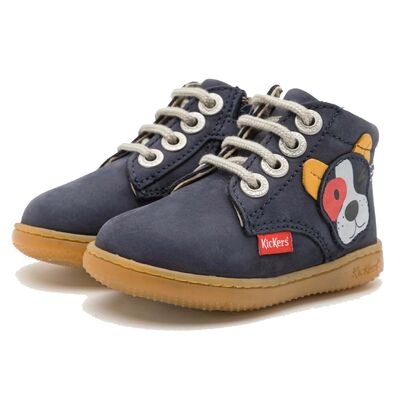 Kickers Παιδικά Δερμάτινα Ανατομικά Μποτάκια Kickbillista marine chien 947592-10-103 - ΜΠΛΕ