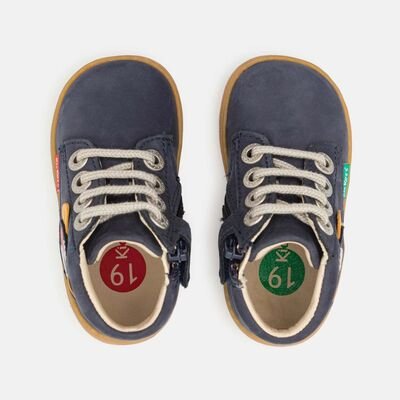 Kickers Παιδικά Δερμάτινα Ανατομικά Μποτάκια Kickbillista marine chien 947592-10-103 - ΜΠΛΕ