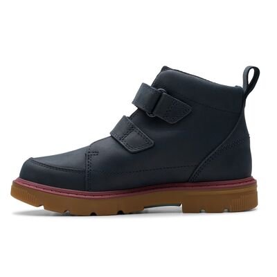 Clarks Παιδικά Δερμάτινα Μποτάκια Αρβυλάκια Lorcam Hi O. navy 26178390 - ΜΠΛΕ
