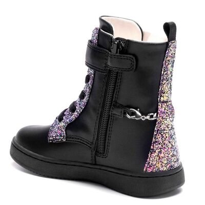 LELLI KELLY Παιδικά Δερμάτινα Μποτάκια Αρβυλάκια GIOIELLO STIVALE NERO MULTI LKFH4363-NEMU - ΜΑΥΡΟ