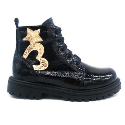 ABY Shoes Παιδικά Δερμάτινα Ανατομικά Μποτάκια Αρβυλάκια Aby460-ΜΑΥΡΟ