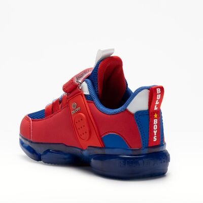 BULL BOYS Παιδικά Sneakers με ΦΩΤΑΚΙΑ & ΗΧΟ DNAR5008-A00-RYRS T-REX ROYAL/ROSSO - ΚΟΚΚΙΝΟ