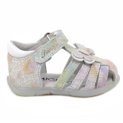 PRIMIGI Παιδικά Ανατομικά Δερμάτινα Παπουτσοπέδιλα 7911722-RAINBOW/BIANCO - ΠΟΛΥΧΡΩΜΟ/ΛΕΥΚΟ