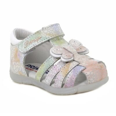 PRIMIGI Παιδικά Ανατομικά Δερμάτινα Παπουτσοπέδιλα 7911722-RAINBOW/BIANCO - ΠΟΛΥΧΡΩΜΟ/ΛΕΥΚΟ