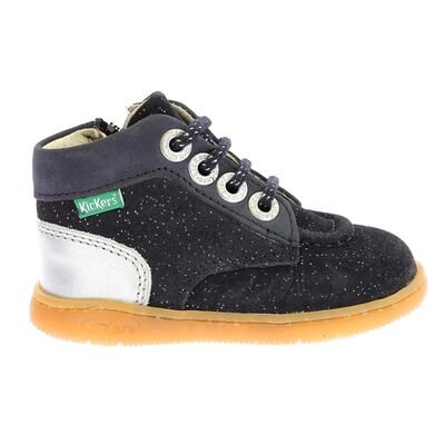Kickers Παιδικά Δερμάτινα Ανατομικά Μποτάκια Kickiconic marine argent 961611-10-103 - ΜΠΛΕ