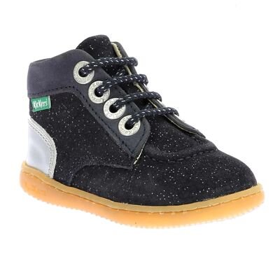 Kickers Παιδικά Δερμάτινα Ανατομικά Μποτάκια Kickiconic marine argent 961611-10-103 - ΜΠΛΕ
