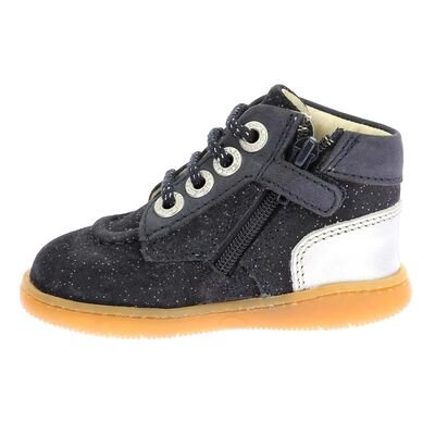 Kickers Παιδικά Δερμάτινα Ανατομικά Μποτάκια Kickiconic marine argent 961611-10-103 - ΜΠΛΕ