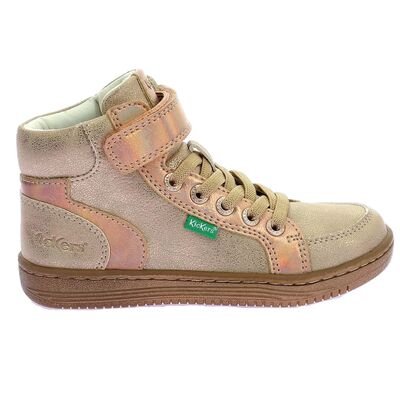 Kickers Παιδικά Μποτάκια Sneakers High Lolastic beige champagne 972720-30-113 - ΜΠΕΖ/ΧΡΥΣΟ