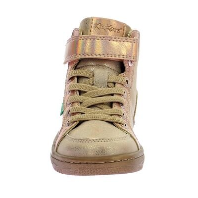 Kickers Παιδικά Μποτάκια Sneakers High Lolastic beige champagne 972720-30-113 - ΜΠΕΖ/ΧΡΥΣΟ