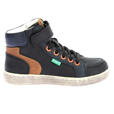 Kickers Παιδικά Μποτάκια Sneakers High Lolastic noir camel marine 972724-30-81 - ΜΑΥΡΟ