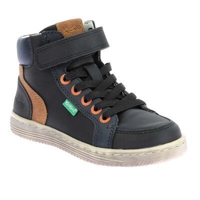 Kickers Παιδικά Μποτάκια Sneakers High Lolastic noir camel marine 972724-30-81 - ΜΑΥΡΟ