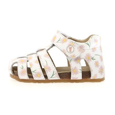 Falcotto Παιδικά Δερμάτινα Ανατομικά Παπουτσοπέδιλα Alby calf pr.chamomile white-pink - ΛΕΥΚΟ