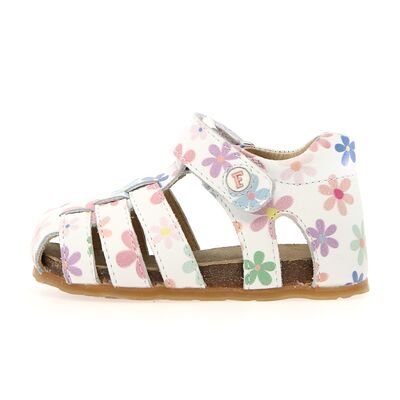 Falcotto Παιδικά Δερμάτινα Ανατομικά Παπουτσοπέδιλα Alby calf pr.magnolia white-multi - ΛΕΥΚΟ