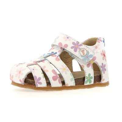 Falcotto Παιδικά Δερμάτινα Ανατομικά Παπουτσοπέδιλα Alby calf pr.magnolia white-multi - ΛΕΥΚΟ