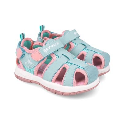 Garvalin Παιδικά Ανατομικά Παπουτσοπέδιλα 252820-B269-AQUA - ΓΑΛΑΖΙΟ